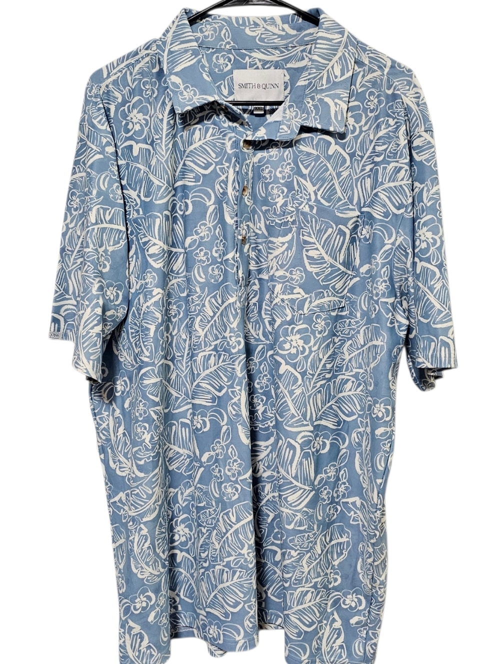 Smith & Quinn Men's Blue Floral Short Sleeve Hawaiian Polo Size XXL